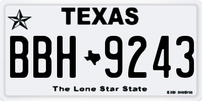 TX license plate BBH9243