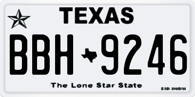 TX license plate BBH9246