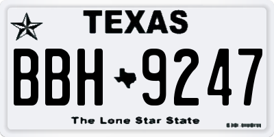 TX license plate BBH9247