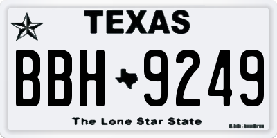 TX license plate BBH9249