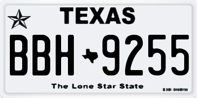 TX license plate BBH9255