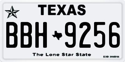TX license plate BBH9256