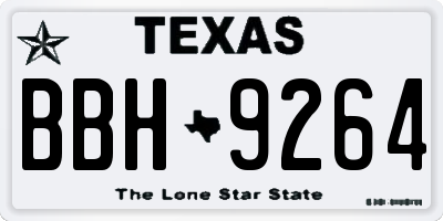 TX license plate BBH9264