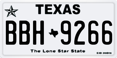 TX license plate BBH9266