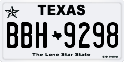 TX license plate BBH9298