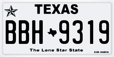 TX license plate BBH9319
