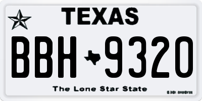 TX license plate BBH9320