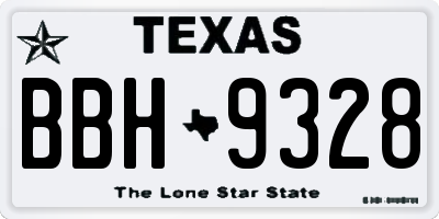 TX license plate BBH9328