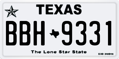 TX license plate BBH9331