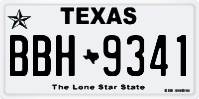 TX license plate BBH9341