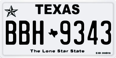 TX license plate BBH9343