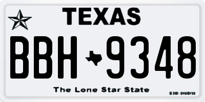 TX license plate BBH9348