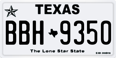 TX license plate BBH9350
