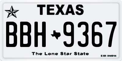 TX license plate BBH9367