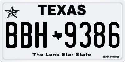 TX license plate BBH9386