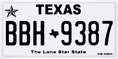 TX license plate BBH9387