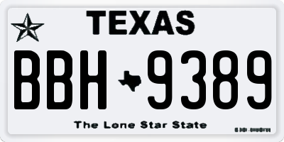 TX license plate BBH9389