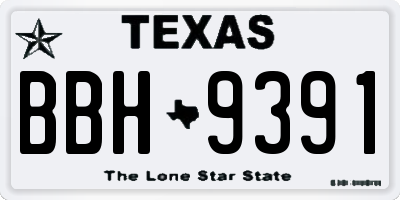 TX license plate BBH9391