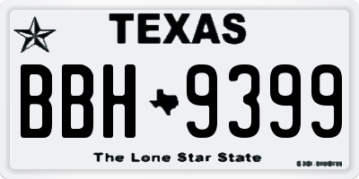 TX license plate BBH9399