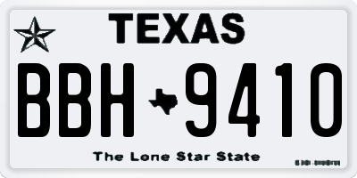 TX license plate BBH9410