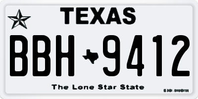 TX license plate BBH9412