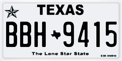 TX license plate BBH9415