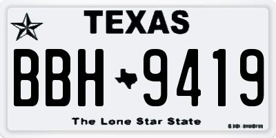 TX license plate BBH9419