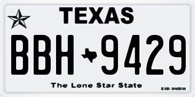 TX license plate BBH9429