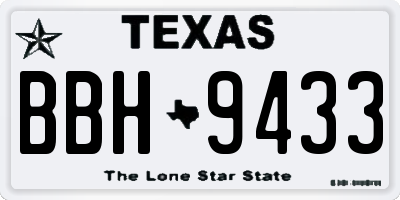 TX license plate BBH9433