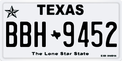 TX license plate BBH9452