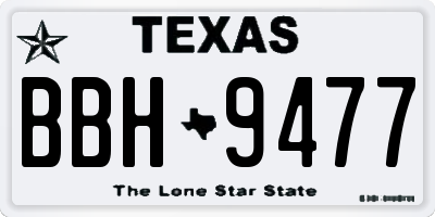 TX license plate BBH9477