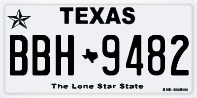 TX license plate BBH9482