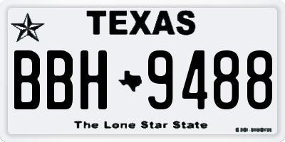 TX license plate BBH9488