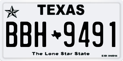 TX license plate BBH9491