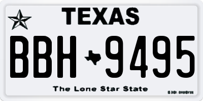 TX license plate BBH9495