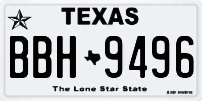 TX license plate BBH9496