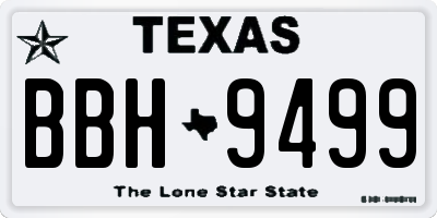 TX license plate BBH9499
