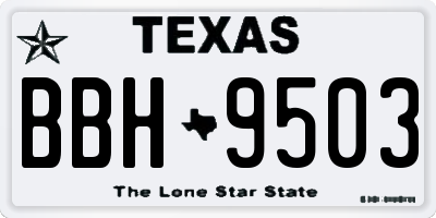 TX license plate BBH9503