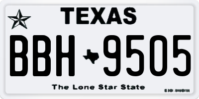 TX license plate BBH9505