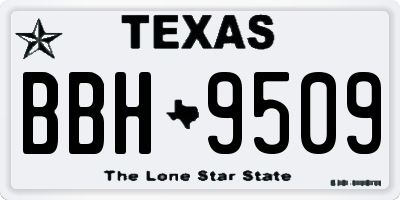 TX license plate BBH9509