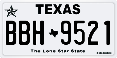 TX license plate BBH9521