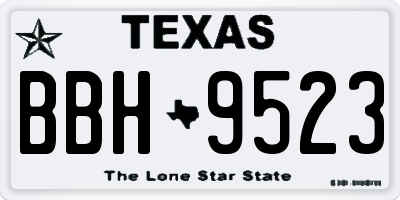 TX license plate BBH9523