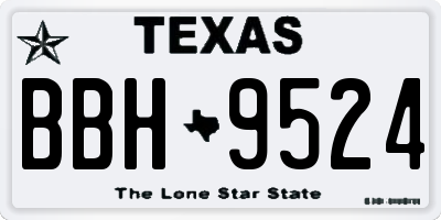 TX license plate BBH9524