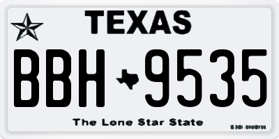 TX license plate BBH9535
