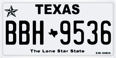 TX license plate BBH9536