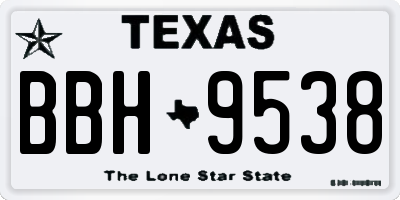 TX license plate BBH9538