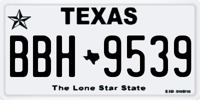 TX license plate BBH9539