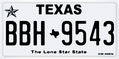 TX license plate BBH9543