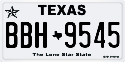 TX license plate BBH9545