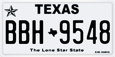 TX license plate BBH9548